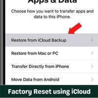 factory reset using icloud